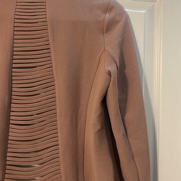 KAII Dusty Rose/Light Pink Cardigan with Gold Faux Zipper Great Condition - Picture 7 of 8